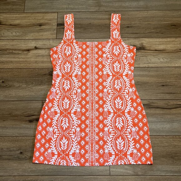 Lilly Pulitzer Larsa Swim Coverup Dress SZ Large Flamingo Harbour Orange Stretch - Picture 1 of 11